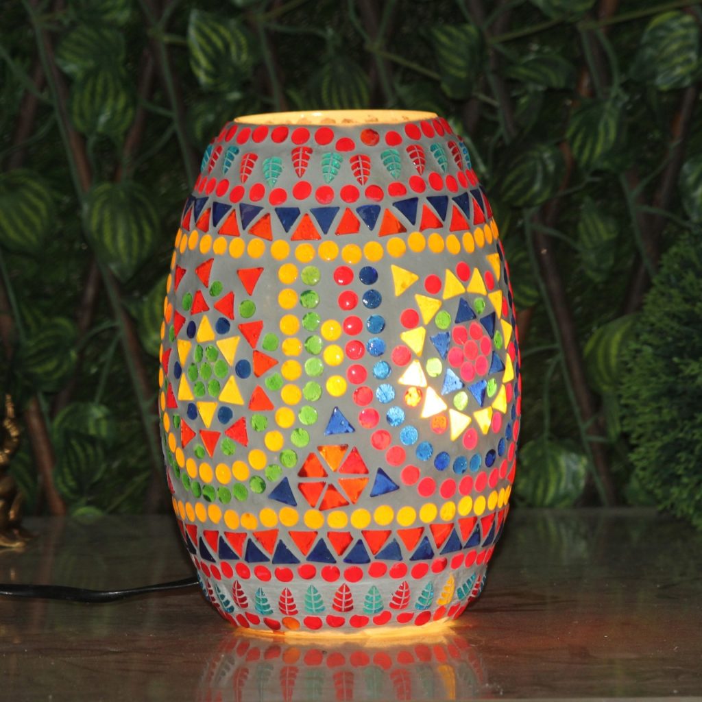 Dholak Glass Mosaic Table Lamp-2